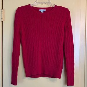 Red St. John's Bay Crew Neck Sweater- Small Petite